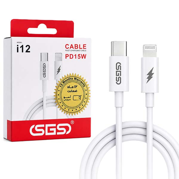 کابل شارژ سریع GEO Type-C به Lightning مدل i12 PD15W