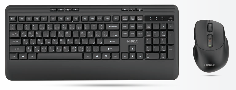 کیبورد و موس اداری و خانگی بی سیم هیسکا مدل H-MK25W