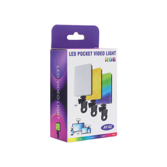 چراغ نورپردازی سلفی AY-82  المان LED RGB با شارژ USB-C