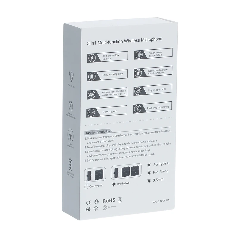 میکروفن یقه‌ای بی‌سیم مدل SX31 Dual 3in1 Multi-Function