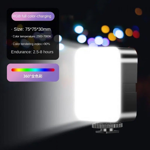چراغ ویدئویی RGB مدل AY-72 نورپردازی حرفه‌ای با ۷۲ المان LED