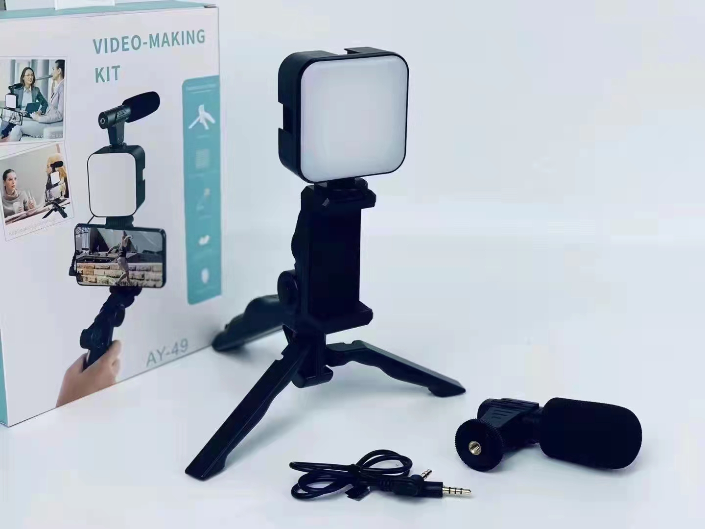 کیت فیلمبرداری مدل AY-49 همراه با میکروفون و لرزش‌گیر