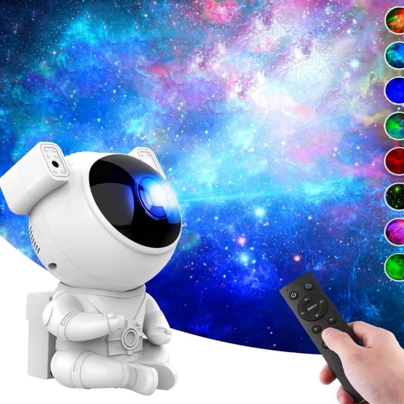 چراغ خواب مدل کهکشانی فضا نورد نشسته projector galactic 3