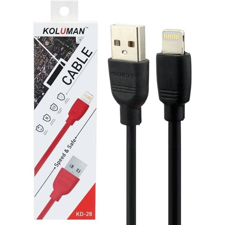 کابل USB به لایتنینگ کلومن مدل KD-28 | شارژ و دیتا ۱ متری