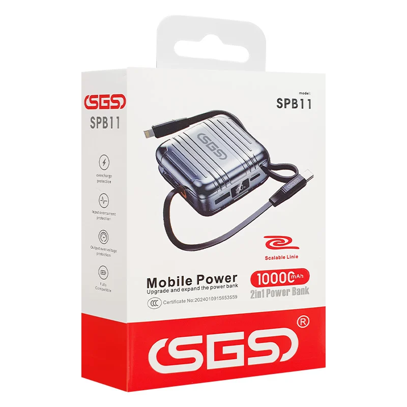 پاوربانک SPB11  SGS با ظرفیت 10 هزار میلی آمپر ساعت