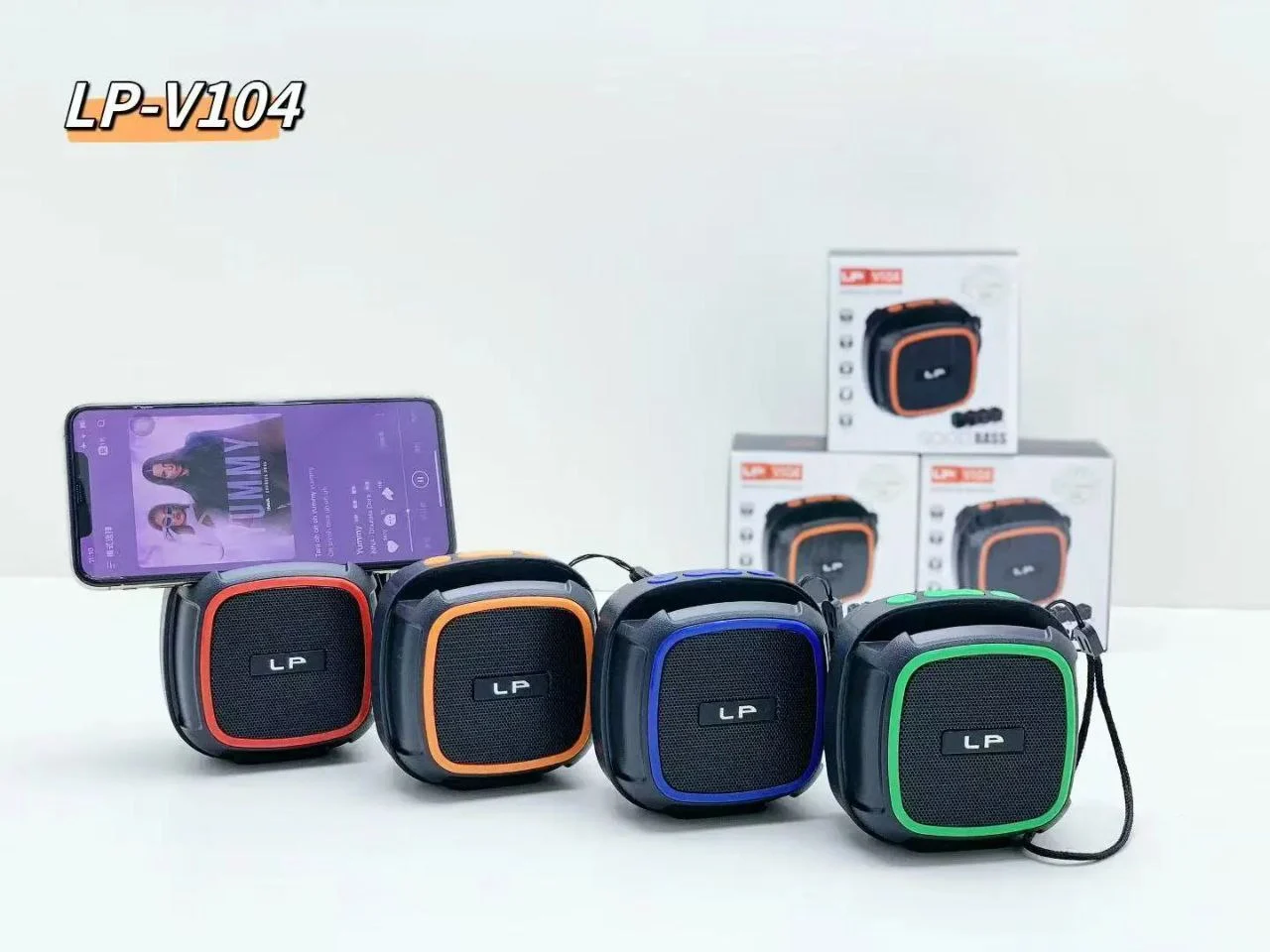اسپیکر بلوتوثی LPV104 | اسپیکر همراه با نگهدارنده موبایل و بیس قوی