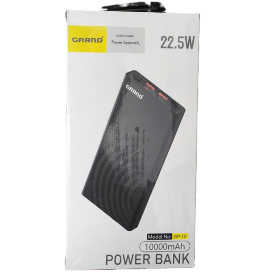 پاوربانک گرند GP-12 10000mAh | شارژ سریع ۲۲.۵ وات با گارانتی