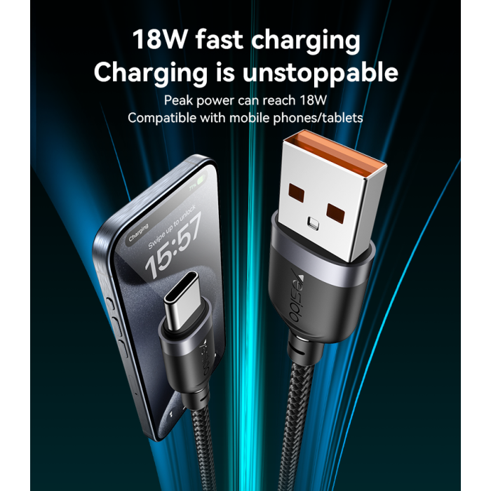 کابل شارژ سریع USB به Type-C یسیدو CA131C 