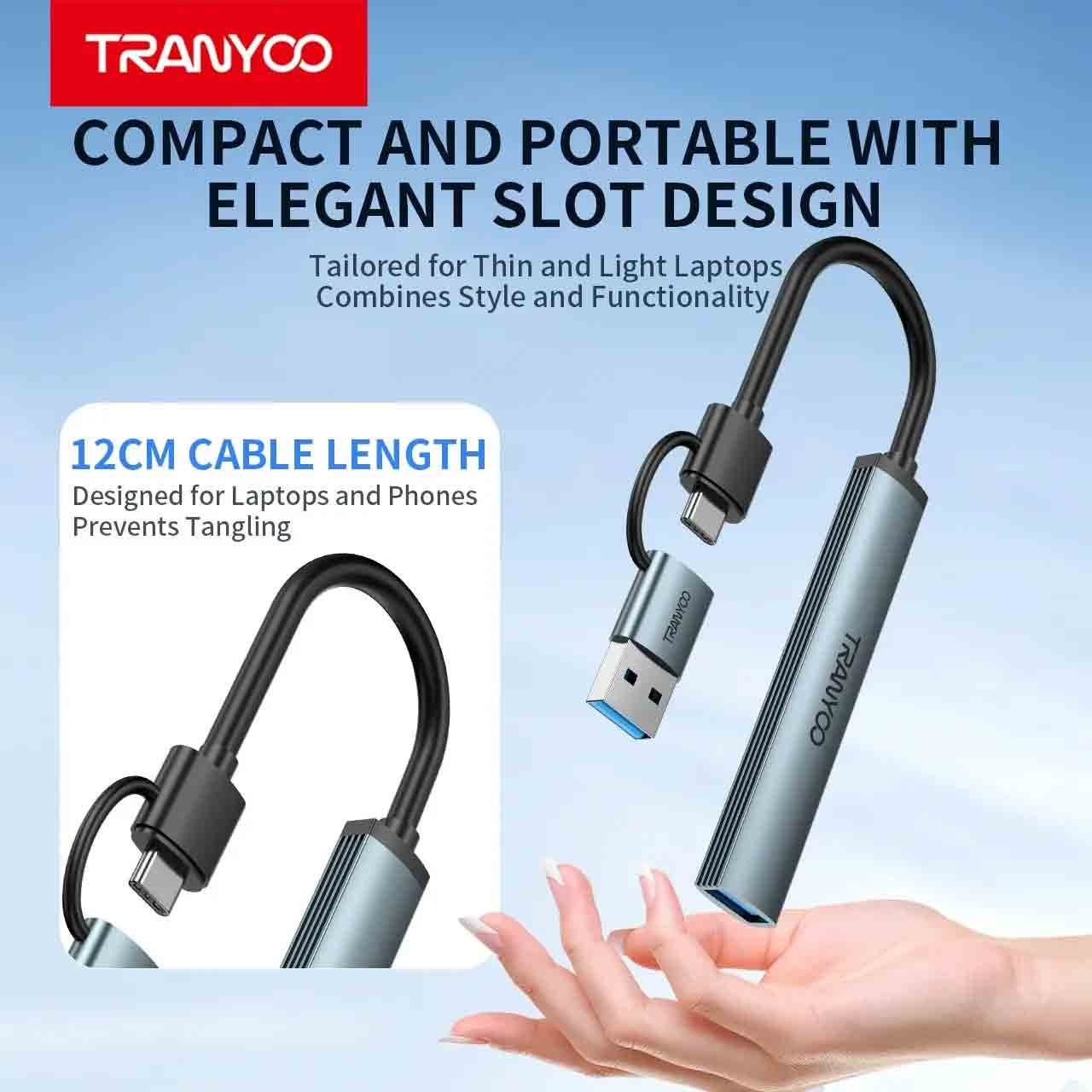 هاب 4 پورت USB /Type-C ترانیو مدل HB11-AC